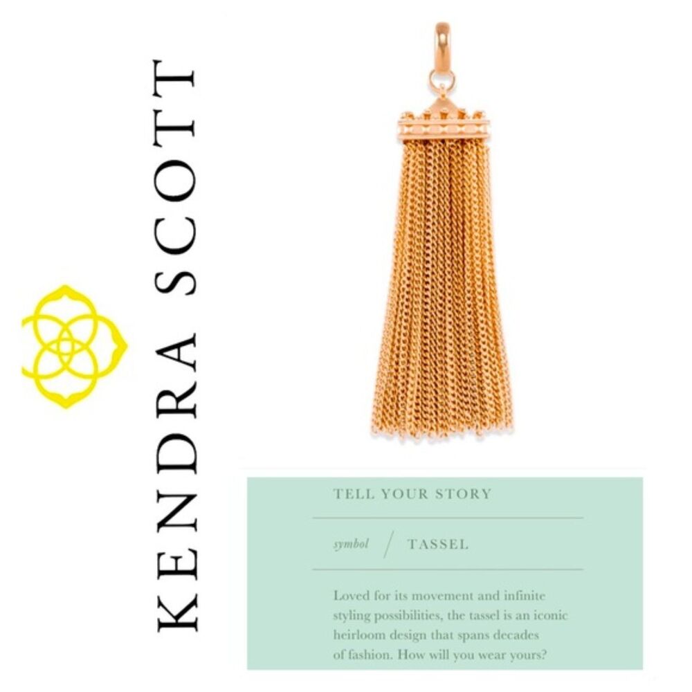 NWT Kendra Scott Rose Gold Square Tassel Charm